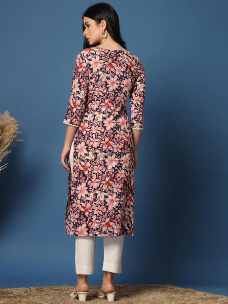 Women Floral Straight Kurta