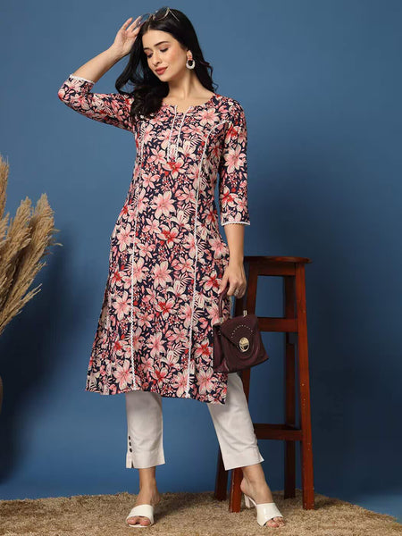 Women Floral Straight Kurta