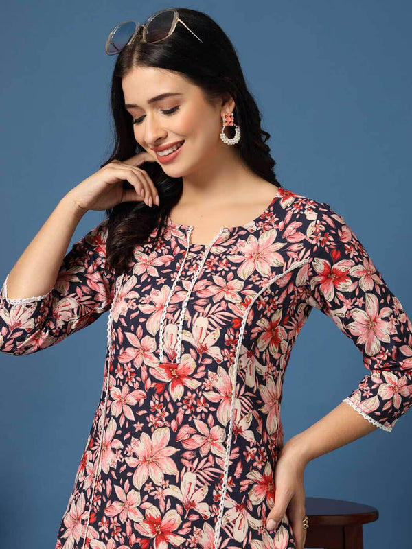 Women Floral Straight Kurta