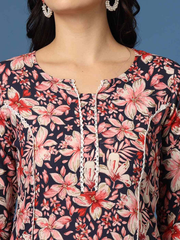 Women Floral Straight Kurta