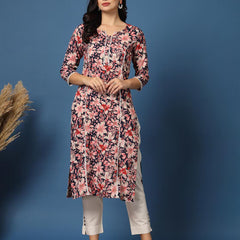 Women Floral Straight Kurta