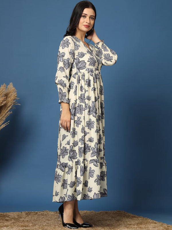 Women Floral Print Fit & Flare Dress