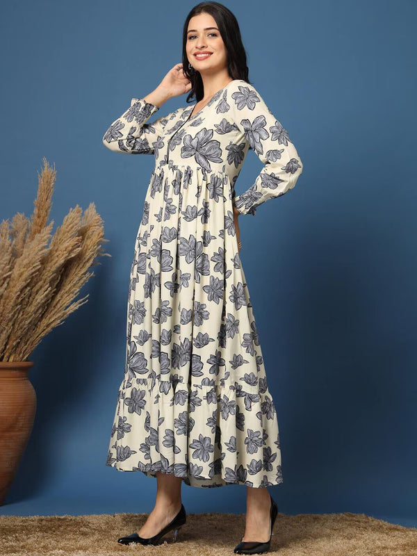 Women Floral Print Fit & Flare Dress