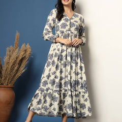 Women Floral Print Fit & Flare Dress