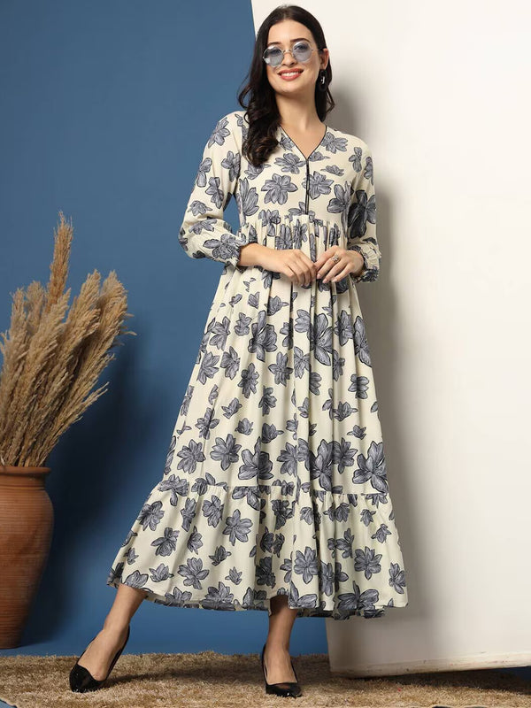 Women Floral Print Fit & Flare Dress