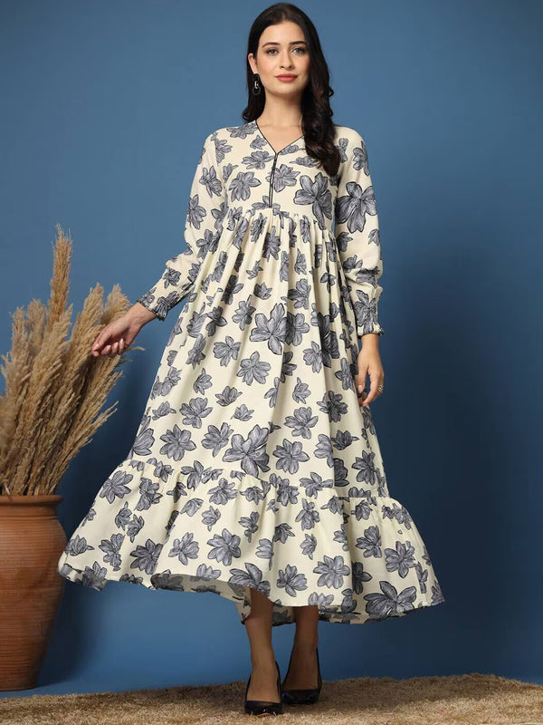 Women Floral Print Fit & Flare Dress