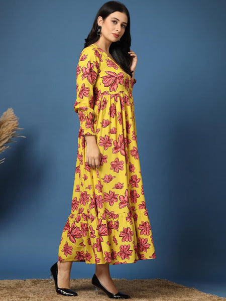 Women Floral Print Fit & Flare Dress