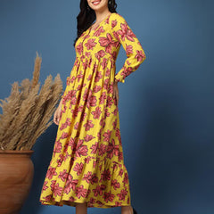 Women Floral Print Fit & Flare Dress