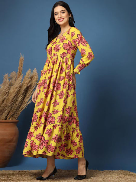 Women Floral Print Fit & Flare Dress