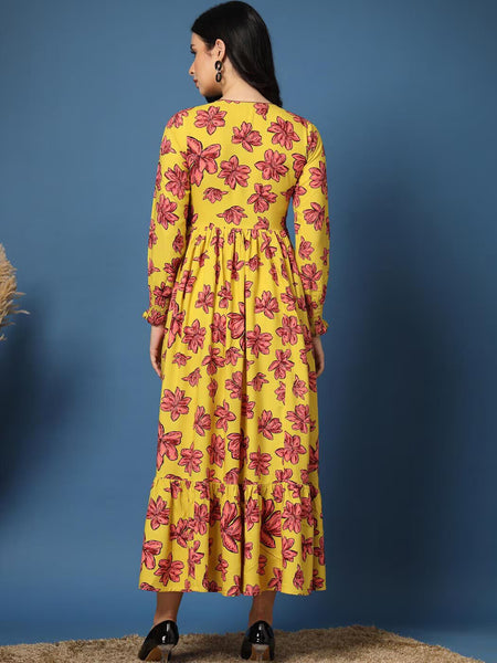 Women Floral Print Fit & Flare Dress