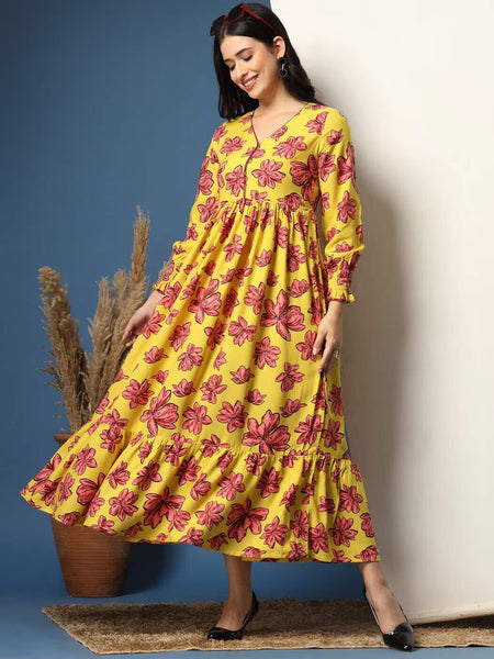 Women Floral Print Fit & Flare Dress