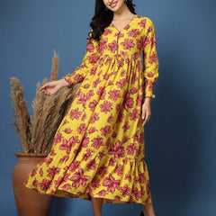 Women Floral Print Fit & Flare Dress