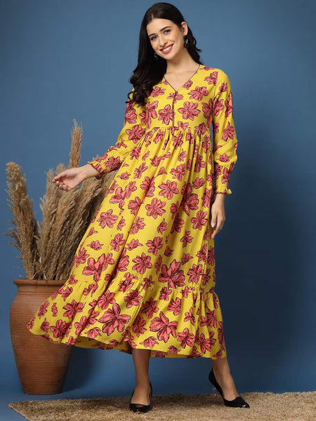 Women Floral Print Fit & Flare Dress