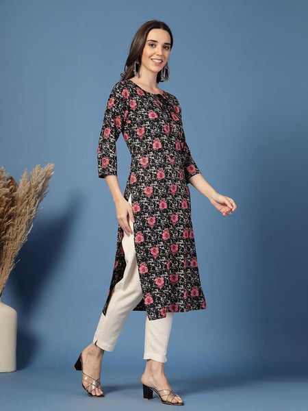 Women Floral Straight Kurta