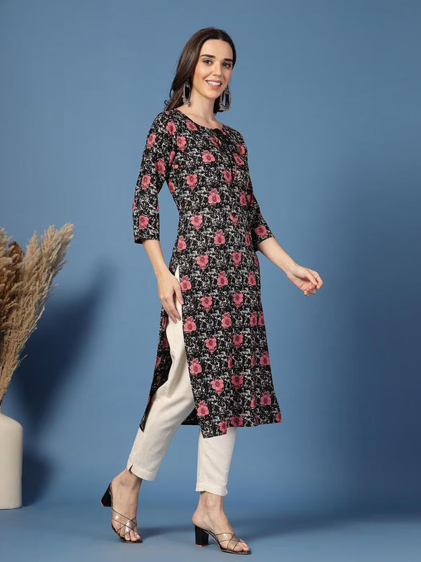 Women Floral Straight Kurta
