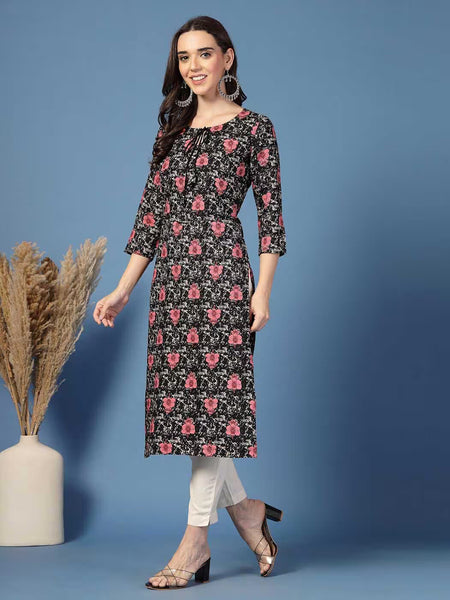 Women Floral Straight Kurta