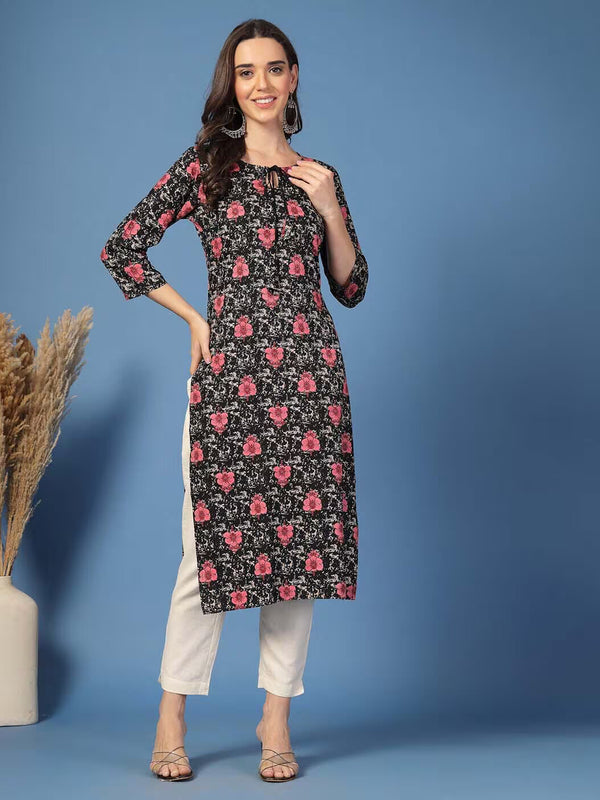 Women Floral Straight Kurta