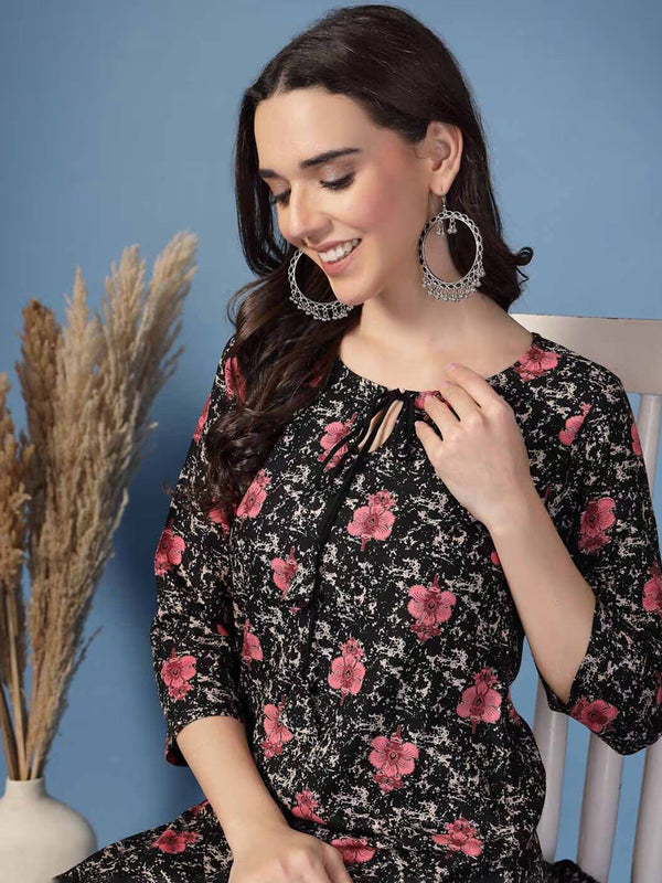 Women Floral Straight Kurta