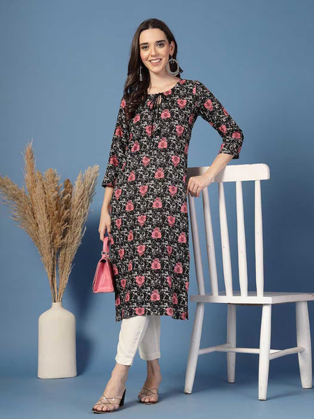 Women Floral Straight Kurta