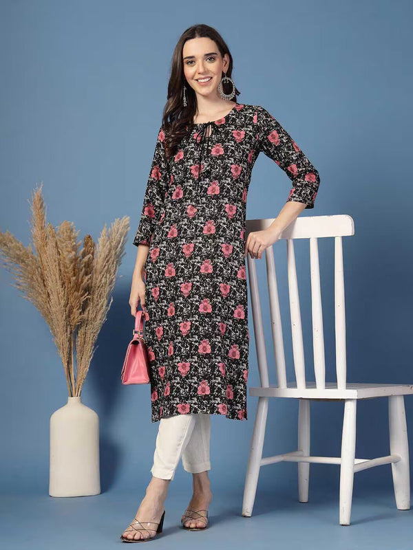 Women Floral Straight Kurta