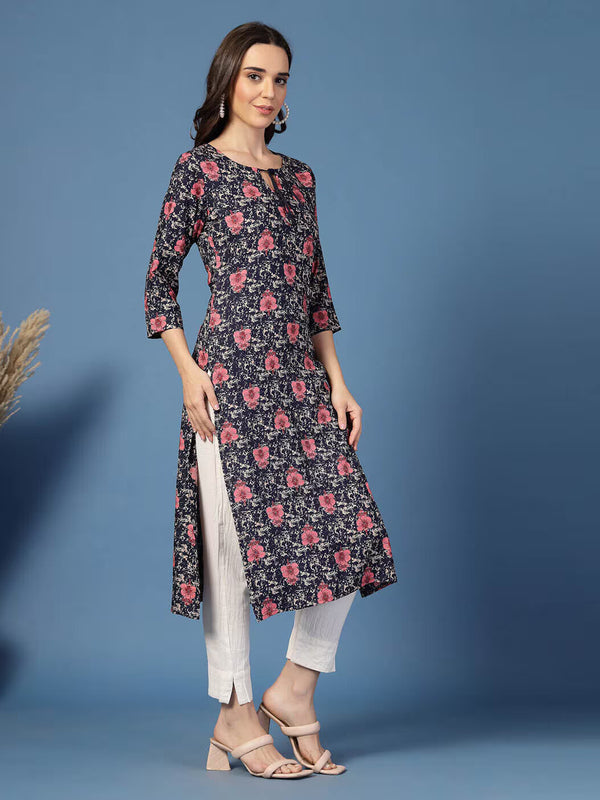 Women Floral Straight Kurta