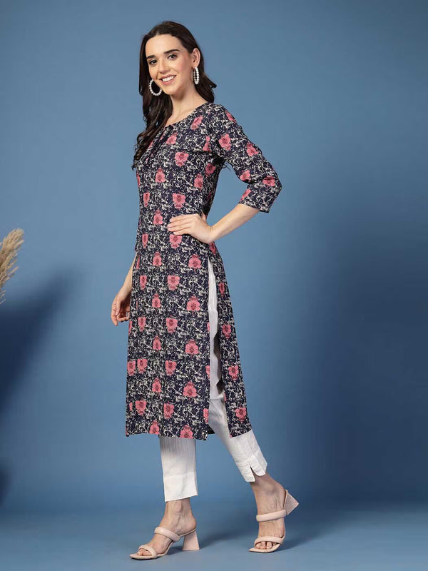 Women Floral Straight Kurta