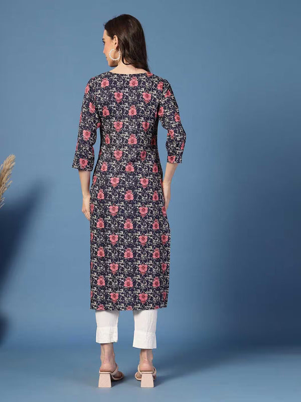 Women Floral Straight Kurta