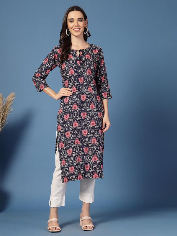 Women Floral Straight Kurta