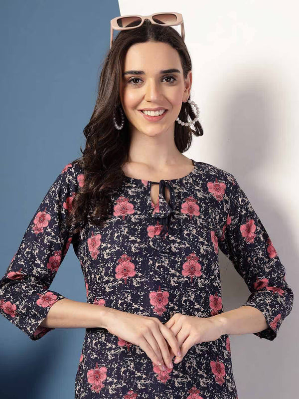 Women Floral Straight Kurta