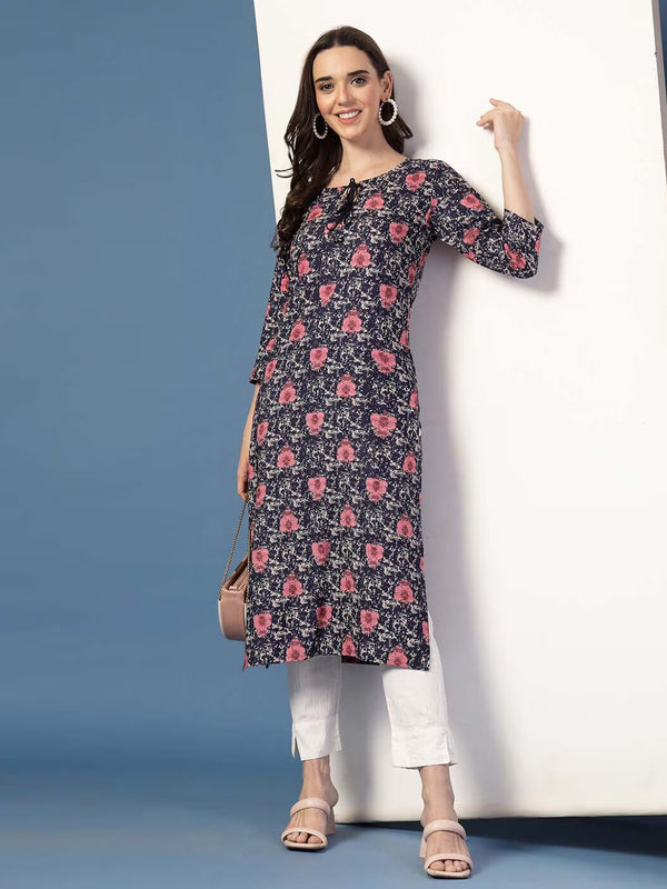 Women Floral Straight Kurta