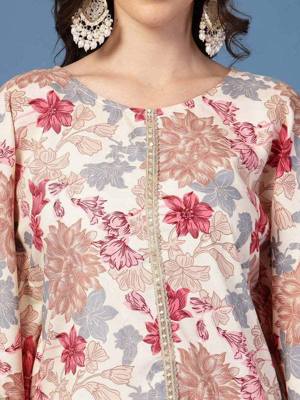 Women Floral Print A-Line Kurta Set