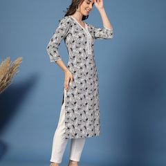 Women Leaf Straight Kurta