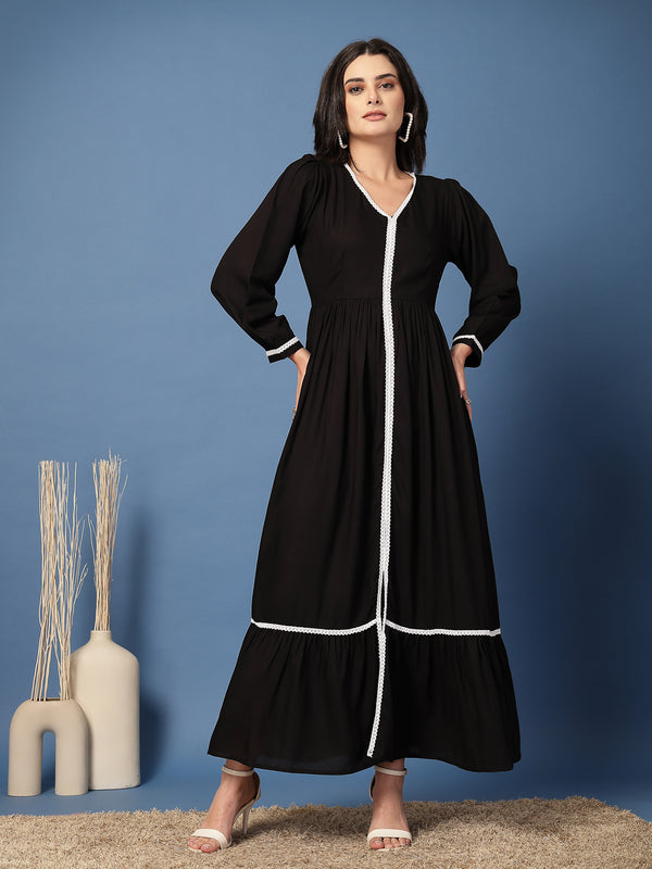 Women V-Neck Fit & Flare Dress