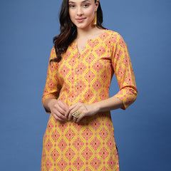 New Rayon Ethnic Motifs Printed Short Kurti