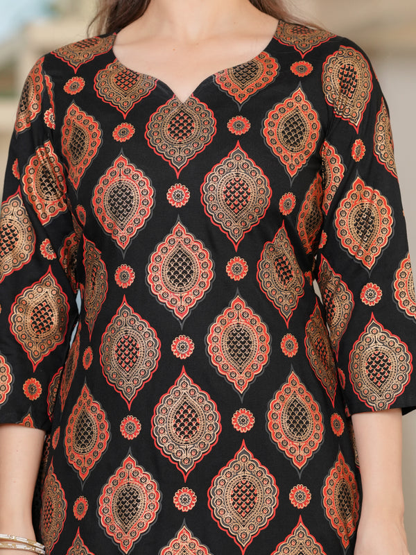 Women's Rayon Straight Kurta & Palazzo with Dupatta Set