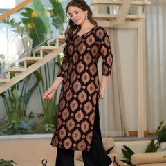 Women's Rayon Straight Kurta & Palazzo with Dupatta Set