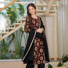 Women's Rayon Straight Kurta & Palazzo with Dupatta Set