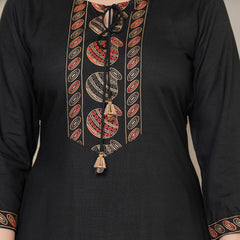 Women's Rayon Flared Kurta & Pants with Dupatta Set