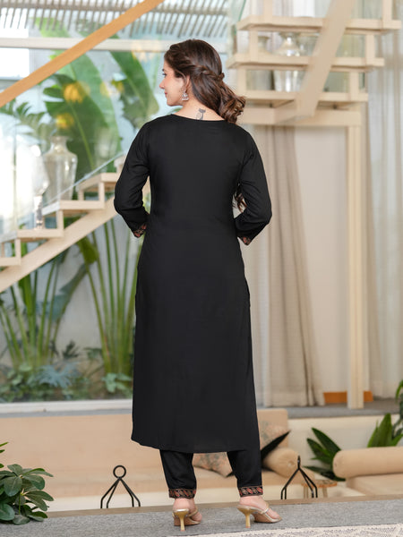 Women's Rayon Flared Kurta & Pants with Dupatta Set