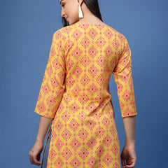 New Rayon Ethnic Motifs Printed Short Kurti