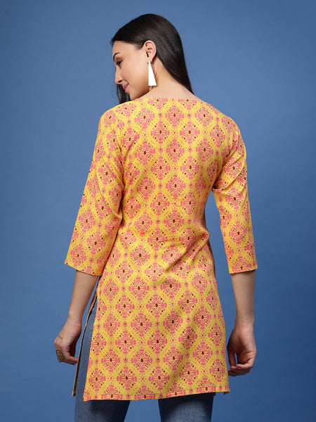 New Rayon Ethnic Motifs Printed Short Kurti