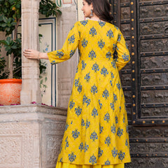 Women Floral Print Long Dress with Shrug Set