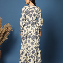 Women's Floral Print Fit & Flare Dress