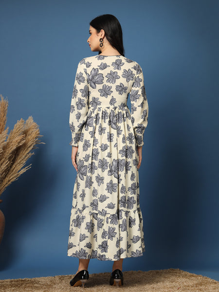 Women's Floral Print Fit & Flare Dress