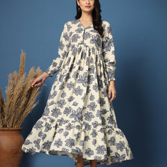 Women's Floral Print Fit & Flare Dress