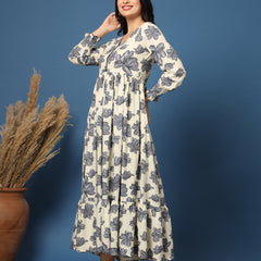 Women's Floral Print Fit & Flare Dress