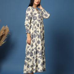 Women's Floral Print Fit & Flare Dress
