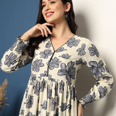 Women's Floral Print Fit & Flare Dress