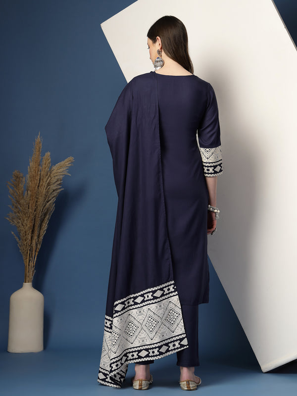 Women’s Printed Straight Kurta Suit Set