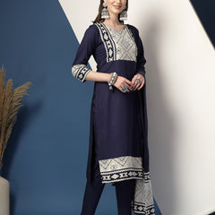 Women’s Printed Straight Kurta Suit Set
